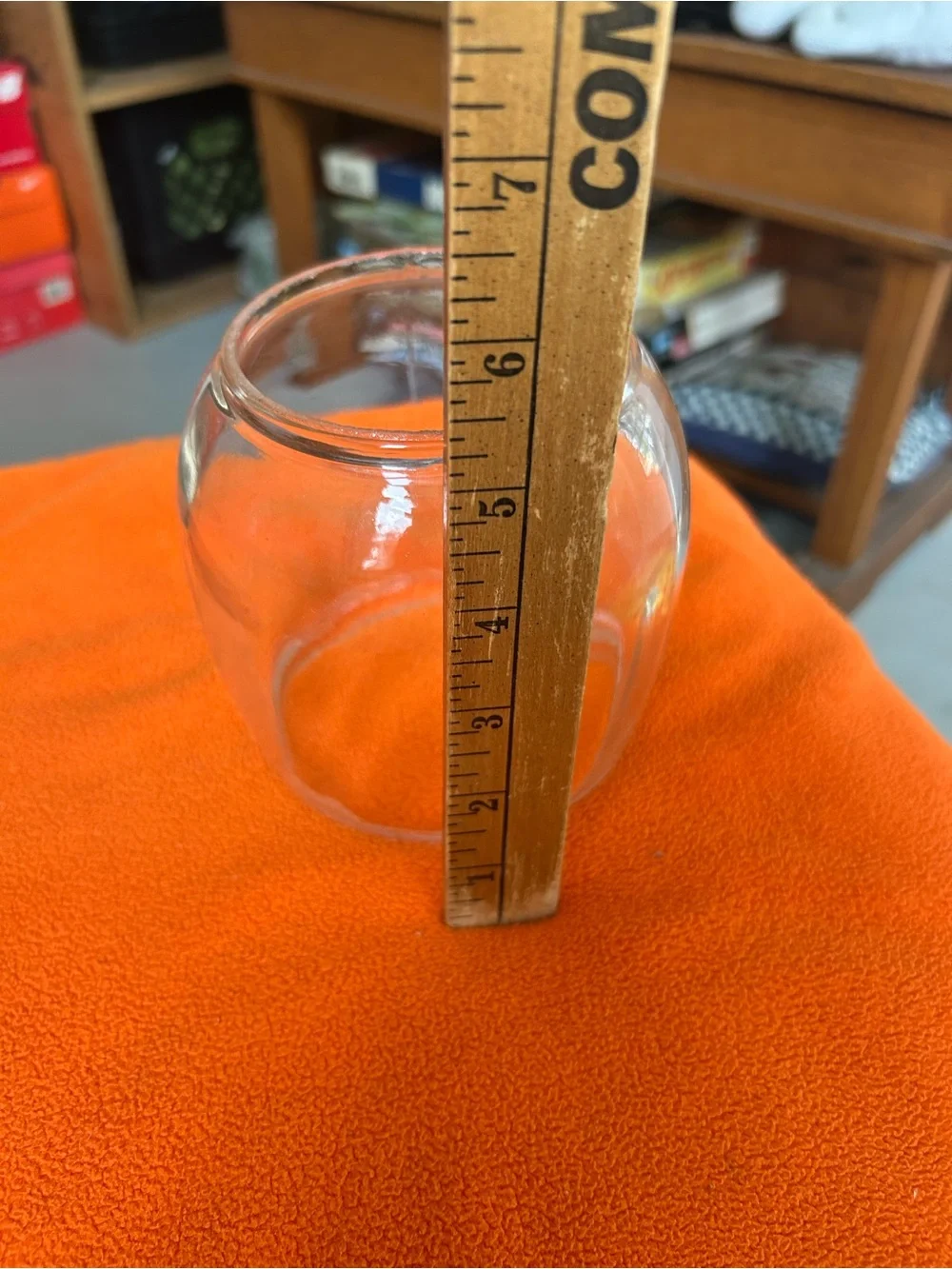 Vintage clear glass globe, replacement part for a kerosene lantern.